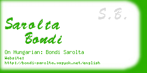 sarolta bondi business card